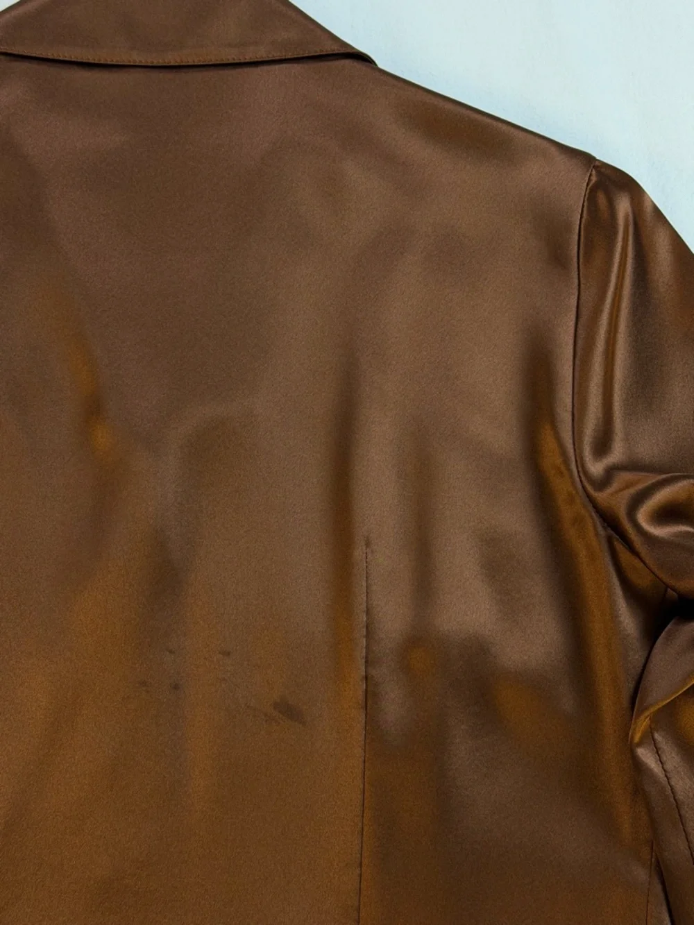 Lafayette 148 New York Chocolate Brown Silk Button-Down Blouse Size 6 - Picture 10 of 11